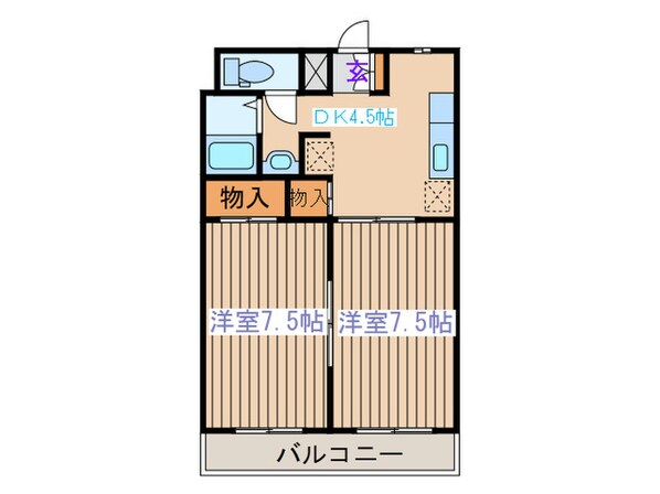 メゾンブランシュ２号館の物件間取画像